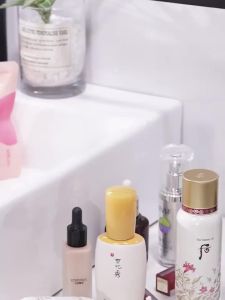 [RRFC]No Drill Wall Mounted Bathroom Glass Rack Bathroom Storage Rack Rectangle Toilet Rack Bathroom Shelf Shower Rack Bathroom Storage Organizer Bathroom Rack