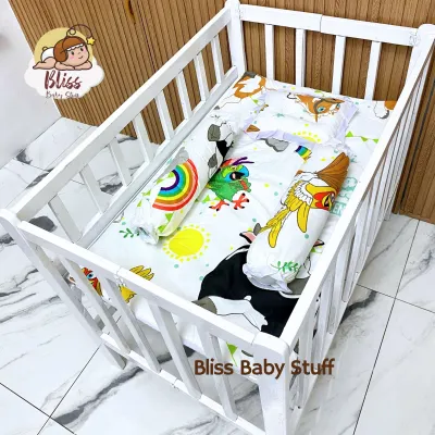 5in1 Regular Crib Set Bolster Pillow Mattress for Baby with FREE Gift | Crib Not Included
