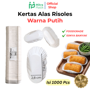 Kertas Alas Risoles Cake Cases Oval Cup Cake Risol 129 x 81mm isi 1000 pcs Putih White
