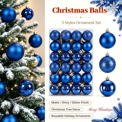 Christmas Decorations for home 2025 Hot Sales Ornament Party Matte Glossy Glitter 8 colors Christmas Balls For Tree Décor Accessories