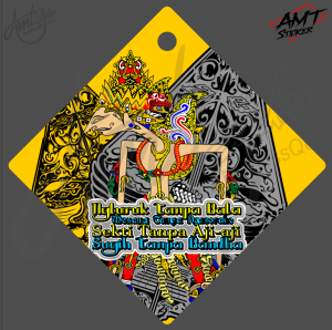 Gantungan Kaca Mobil/Pick Up/Truk Akrilik - Stiker Printing - Bebas Custom