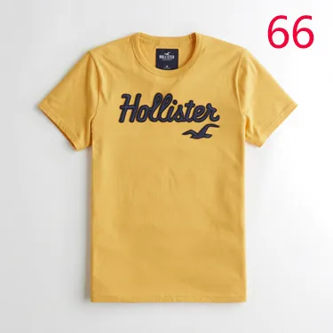 Hollister Men's Summer New Hco Men's Short Sleeve T-shirt AF Cotton Round  Neck Seagull Half Sleeve Bottoming Shirt