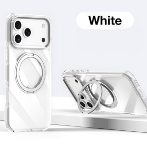 Sanptoch เคสโทรศัพท์ขาตั้งแม่เหล็กหมุนได้360 °สำหรับ iPhone 17 16 15 14 13 Pro Max กรอบ TPU แบบนุ่ม + ฝาครอบแบบใสสำหรับ iPhone 17 Air 16 15 14 Plus เคสกันกระแทกทหารพร้อมที่ยึดโลหะผสม