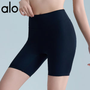 Al0-yoga Summer New Womens High-Waisted Five-Point Cycling Shorts Waist-Lifting Yoga Outerwear Tight-Fitting Sports Running Fitness Shorts  -ALO
