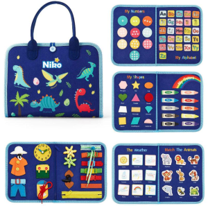 NIKO Busy Board Montessori Toy Early Education Toy Learning Board Activity Busy Book Sensory Toy For Baby Toddler Kids