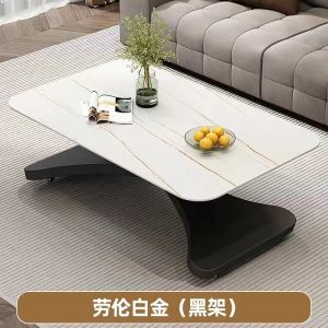 [CozyNest ]Lifting Coffee Table Dual-Use Small Apartment Multi-Functional Italian Minimalist Stone Plate Coffee Table Living Room Integrated Home