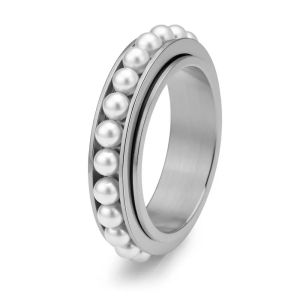 HULEQQI Kích thước 5-12 Nhẫn xoay Chiều rộng 6mm Thép không gỉ Nhẫn vĩnh cửu Thời trang Chống thấm nước Nhẫn có thể xếp chồng lên nhau Dành cho phụ nữ