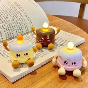 LED Key Chain Cute Birthday Cake LED Light Keychain Mini Flashlight Sound Key Ring Cartoon Kids Toys Women Girls Jewelry Gift
