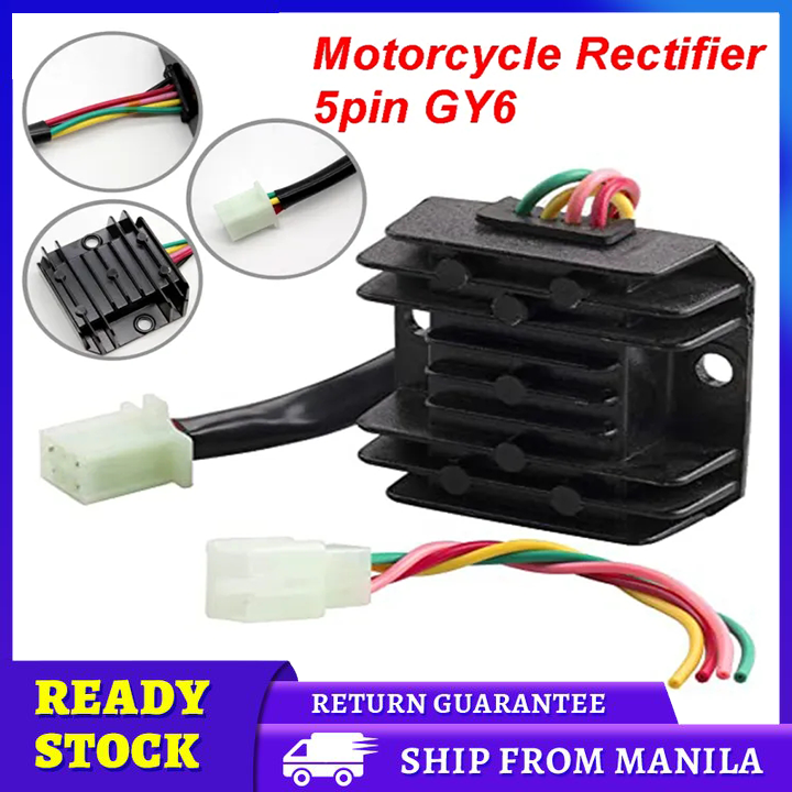 【Ready Stock】Motorcycle Voltage Wires Pin Full Wave 12V Regulator  Rectifier for Motorcycle Boat Mercury ATV GY6 120 150cc Scooter Moped  Universal