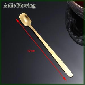 Aolie 1PCS Stainless Steel Long Handle Ice Spoon Tableware For Coffee Tea Ice Cream Dessert Stirring Spoons Scoop