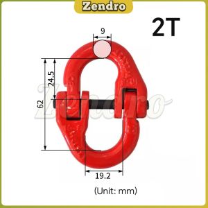 ZEO 1.2T 2T Double Ring Butterfly Buckle Chain Sling Assembly Hammer Lock Chain Connector 1pc