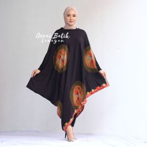 Asimetris  Kaftan Batik Dress dres batik wanita kaftan jumbo