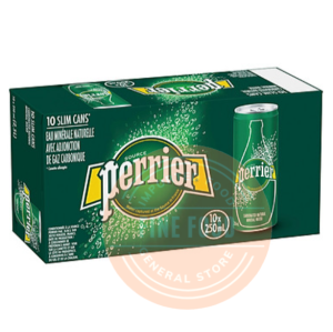 Thùng 10 lon Nước khoáng Perrier hương Chanh vàng chanh xanh tự nhiên (250ml/lon)