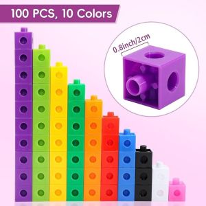 100pcs Kids Numberblocks Toy Math Linking Cubes Blocks Snap Cubes Link Cubes Link Math Manipulatives