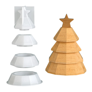 Silicone Cây giáng sinh khuôn Kit với nắp lưu trữ tổ chức khuôn Tương thích cho nhựa đúc bê tông dự án