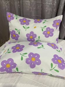 2pcs Pillowcase Rectangle Bedding Pillow Cover Elegant Design Flower Leaf Cotton