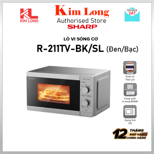 Lò vi sóng Cơ Sharp R-211TV-SL/BK 21L Công Suất 800W 5 Mức Công Suất - Bảo Hành 12 tháng