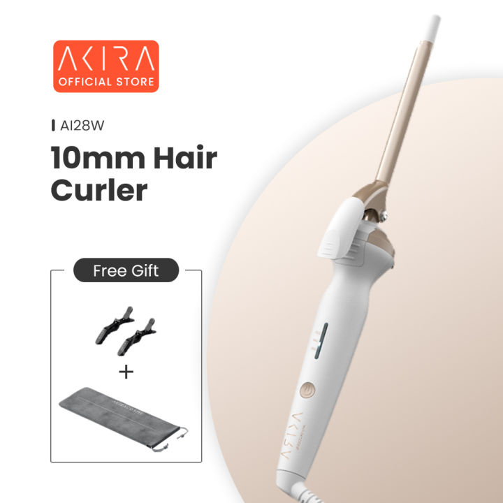 Japan AKIRA Portable 10mm Ceramic Negative Ions Hair Curler Age Reduction Retro Little Fashion Curling Irons Hair Styling Tools Lazada