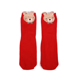 【♡Lovely girls house♡】Christmas Animal Cartoon Pattern Socks for Women Comfortable Fabric Fit Footsteps Christmas Cute Children’s Gift