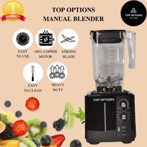 Top Options Heavy Duty Blender - High Power Multifunctional Food Processor Manual Blender