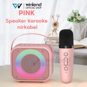 Winland COD Speaker Bluetooth Karaoke 2 MIC 1 SET Portable Mini Speaker Bluetooth Bass/ Mic Bluetooth Karaoke Wireless 2 Warna (Dapat terhubung ke HP/TV,Komputer) (Garansi 1 tahun )