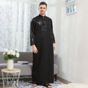 Gamis laki-laki polos lengan panjang katun poliyester premium jubah elegant gamis DUBAI mewah pakaian muslim pria/fashion muslim