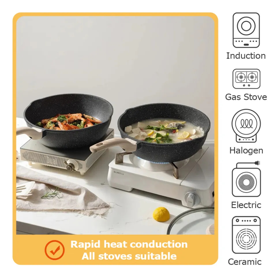 Oshine Non Stick Pcs Kitchen Cookware Set Soup Pot Frying Pan  Induction/Gas Stove