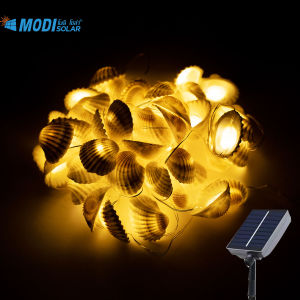 MODI ไฟเปลือกหอยโซล่าเซลล์ ยาว5M/50หลอด แสงเหลือง เล่นได้8โหมด ไฟปักสนาม ไฟตกแต่ง ไฟสวน ตกแต่งต้นไม้ รั้วบ้าน ไฟ ประดับ ต้นไม้ ไฟตกแต่ง โซล่า
