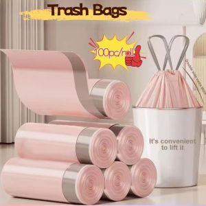 Life Store 100pcs Roll Thickened Garbage Bag Disposable Plastic Bag Household Kitchen Garbage Bag Drawstring