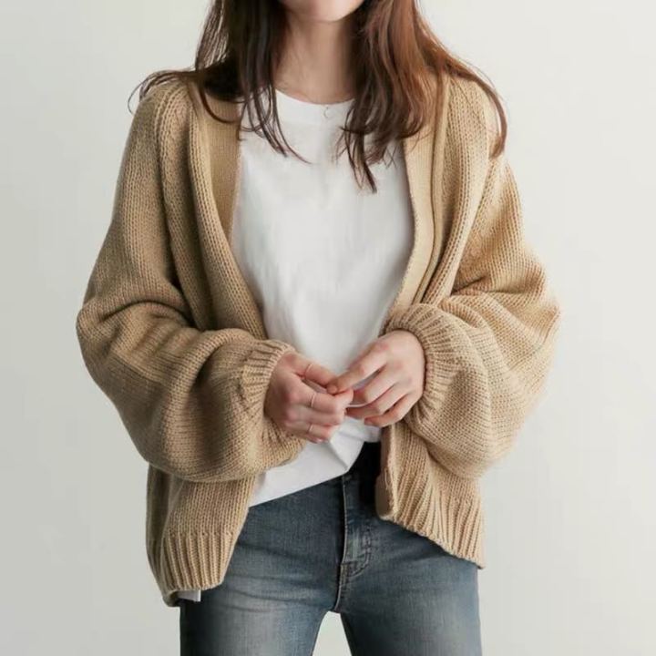 Fashion Jacket Loose Knitted Cardigan Sweater Women Casual Clothes