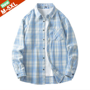 2026 New Men Shirts Trip Spring Autumn Long Sleeves Plaid Shirts Male Best Sale Korean Style Slim Fitted M-5XL Clothes Boy Man
