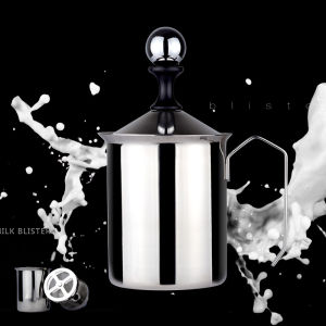 400/800ML Manual Milk Frother 304 Stainless Steel cappuccino Milk Creamer Milk Foam Mesh Coffee Foamer Creamer Kitchen Applicance