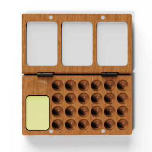 24ตารางที่ถอดออกได้ไม้สีน้ำกล่อง Palette Art ภาพวาดอุปกรณ์  Travel Pack ภาพวาดสีน้ำเก็บกล่องเปล่า