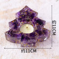 Resin Batu Mentah Kristal Asli Hiasan Pemegang Lilin Pokok Krismas Hiasan Rumah Percutian Krismas Kraf Resin merentas sempadan. 