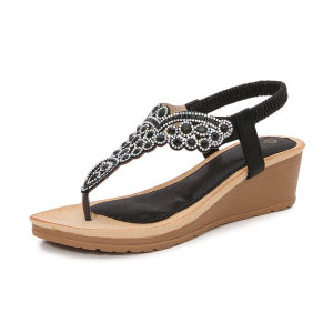FE2026Ladies shoes Bohemian New Fashion Rhinestone Sandals Korean Style Platform Wedge Womens Shoes
