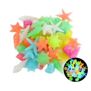 Talao Colorful Luminous Stones Starfish Conch Shaped For Aquarium Walkways Garden Decorative 2-3cm