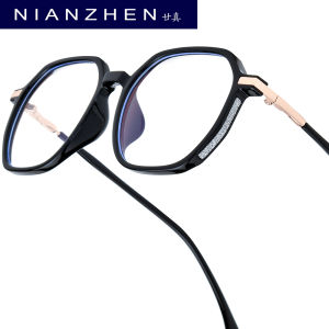 NIANZHEN Kính mắt TR90 Gọng kính thiết kế thương hiệu đa giác nữ cổ điển cho nam Kính mắt siêu nhẹ cổ điển 3098