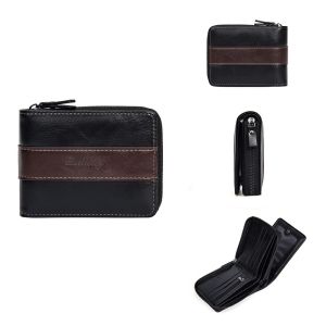 CHPERF Zipper Pouch Men Zipper Wallet PU Leather Credit Card Case Storage Bag Anti Theft Pocket Purse Card Holder Male