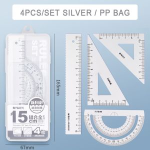 thước kẻ học sinh MMLUCK La Bàn Trường Học Đa Năng Bền Bỉ Bộ Thước Nhôm Toán Học Văn Phòng Dụng Cụ Soạn Thảo Thước Kim Loại Văn Phòng Phẩm Kiểm Tra