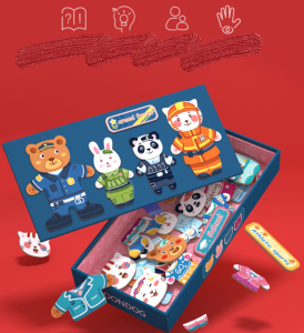 [SG SELLER] MyKid Palace Magnetic Wooden Animals Costume Puzzle Toy