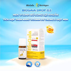 Men vi sinh BioGaia ProTectis Drops Vitamin D3 cải thiện hệ tiêu hóa xuất xứ Thụy Điển dung tích 5ml