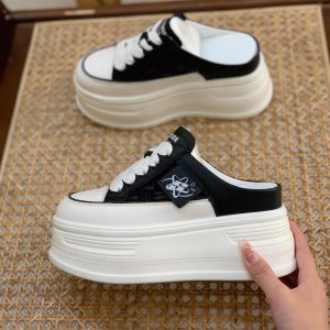 [Free Shipping] Thick-Soled Slippers For Women Height-Increasing 8Cm Closed-Toe Thin Wedge Heel 2026 Autumn Slippers