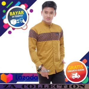 Baju Koko Pria Dewasa Lengan Panjang Motif Kobata Qinang Al Qorni