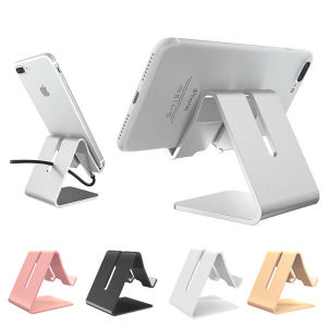Cell Phone Desk Stand Holder - Aluminum Desktop Solid Portable Universal Desk Stand For All Mobile Smart Phone Tablet Display Huawei IPhone 7 6 Plus 5 Ipad 2 3 4 Ipad Mini Samsung