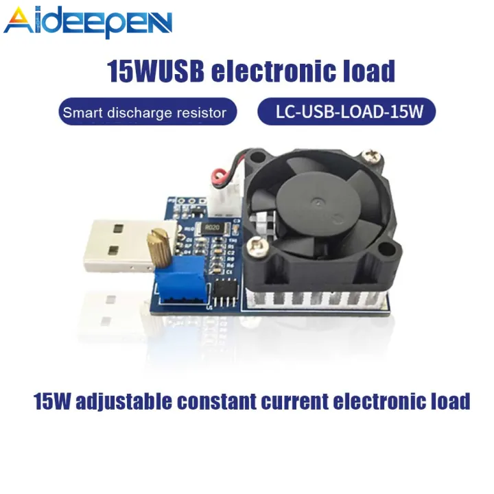 Aideepen USB Load Tester โมดูลตัวต้านทานการทดสอบโหลดอิเล็กทรอนิกส์15W ...