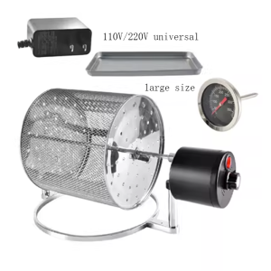 Electric Coffee Roaster Stainless Steel Coffee Bean Roast Machine Popcorn Nuts Grains Beans Baking Rotation Speed Adjust