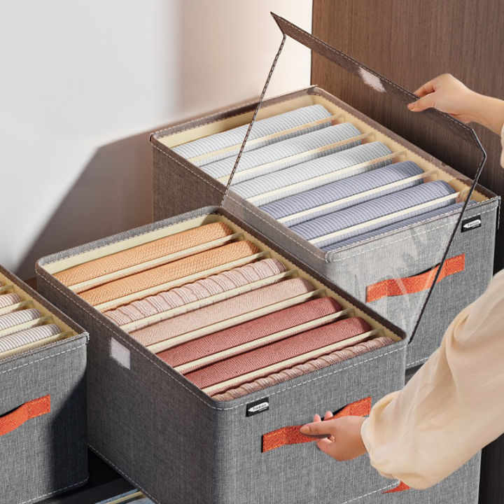 Storage Box Foldable Wardrobe Organizer With Lid Storage Box Clothes Organizer Jeans Shirts