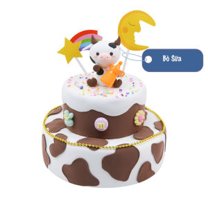 Hàng sẵn Đồ chơi làm bánh kem 2 tầng từ đất sét - đất nặn tự khô. DIY trang trí bánh kem. Đồ chơi làm bánh sinh nhật