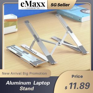 Foldable Aluminum Laptop Stand Portable Adjustable Holder Universal Macbook Laptops Silver colour Lightweight Alloy