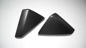OnlyF U Carbon Fiber Exterior Car Side Wing Rear View Mirror Caps Rearview Mirror Cover Trim For Tesla Cybertruck Cyberbeast 2024 2025 3T7R1